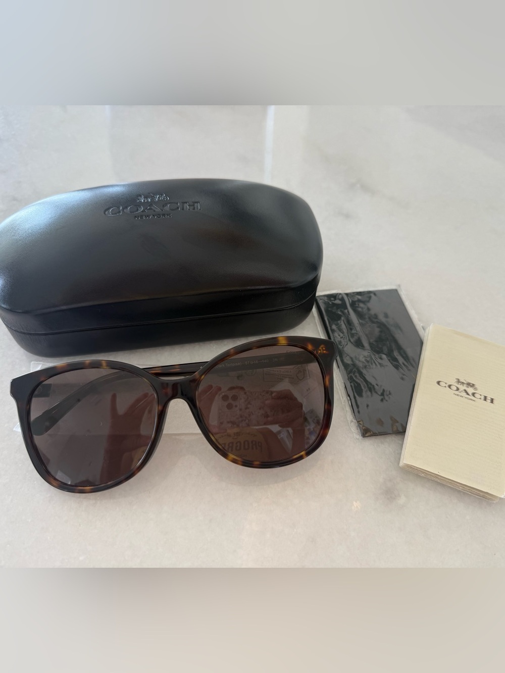 NEW Coach Women's Tortoise Sunglasses with Brown Lenses